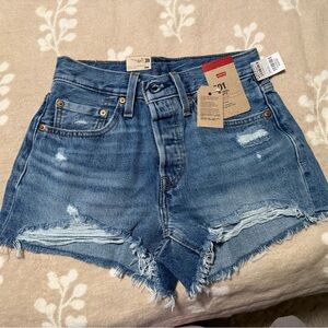 Levi's Women's Distressed Blue Jean Shorts